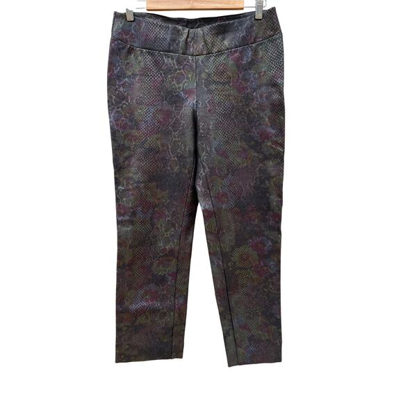 Insight Snake Skin Print Black Iridescent Leggings Size 12 Length Altered - Picture 1 of 8